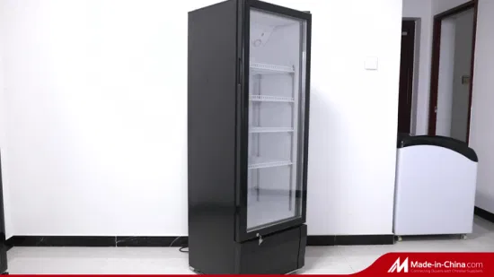 Vitrine de bebidas de supermercado com duas portas, equipamento de refrigeração com marcação