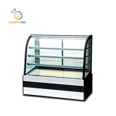 Venda quente comercial armazenamento frio bolo refrigerador refrigerador 3 camadas de aço inoxidável bolo sobremesa sorvete vitrine