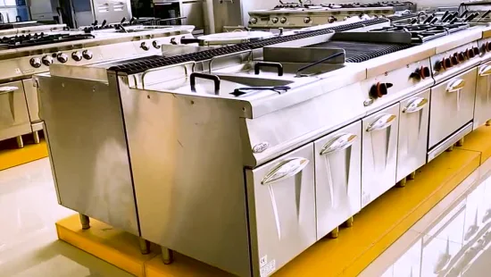 Equipamento comercial profissional de cozinha para hotéis de restauração industrial de aço inoxidável